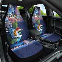 New Zealand Merry Christmas Car Seat Cover Maori Tribal Pattern with Xmas Tui Bird LT03 One Size Multicolor - Polynesian Pride