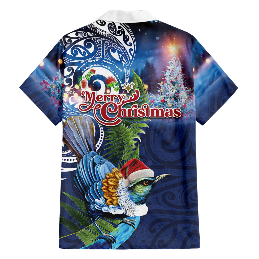New Zealand Merry Christmas Family Matching Puletasi and Hawaiian Shirt Maori Tribal Pattern with Xmas Tui Bird LT03 - Polynesian Pride