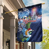New Zealand Merry Christmas Garden Flag Maori Tribal Pattern with Xmas Tui Bird LT03 House Flag Multicolor - Polynesian Pride