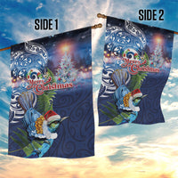 New Zealand Merry Christmas Garden Flag Maori Tribal Pattern with Xmas Tui Bird LT03 - Polynesian Pride