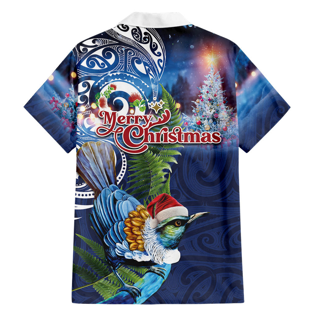 New Zealand Merry Christmas Hawaiian Shirt Maori Tribal Pattern with Xmas Tui Bird LT03 - Polynesian Pride