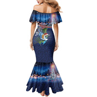 New Zealand Merry Christmas Mermaid Dress Maori Tribal Pattern with Xmas Tui Bird LT03 - Polynesian Pride