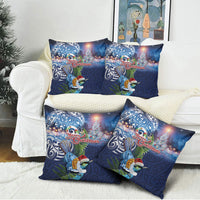 New Zealand Merry Christmas Pillow Cover Maori Tribal Pattern with Xmas Tui Bird LT03 - Polynesian Pride