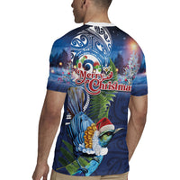 New Zealand Merry Christmas Rugby Jersey Maori Tribal Pattern with Xmas Tui Bird LT03 - Polynesian Pride