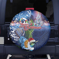 New Zealand Merry Christmas Spare Tire Cover Maori Tribal Pattern with Xmas Tui Bird LT03 No hole Multicolor - Polynesian Pride