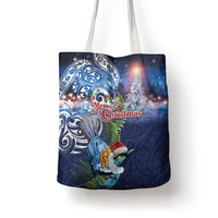 New Zealand Merry Christmas Tote Bag Maori Tribal Pattern with Xmas Tui Bird LT03 - Polynesian Pride
