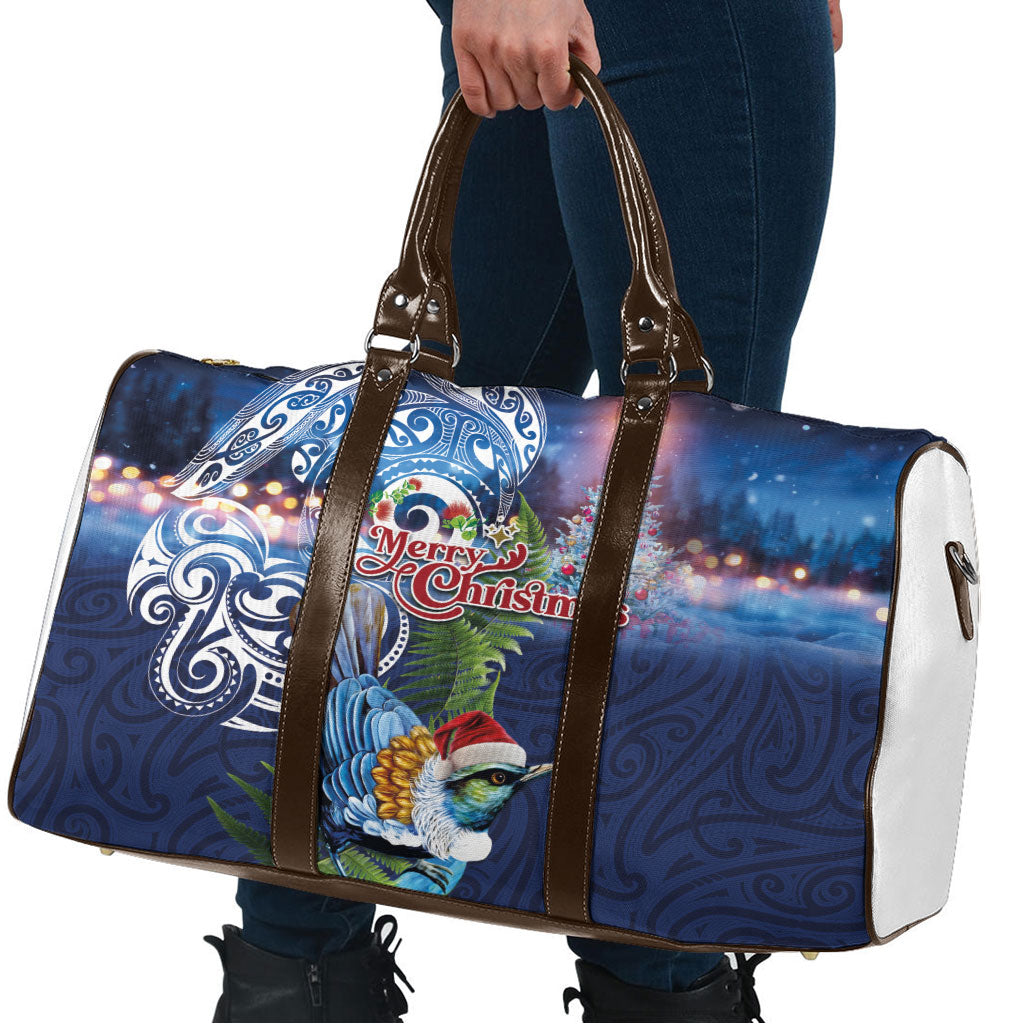 New Zealand Merry Christmas Travel Bag Maori Tribal Pattern with Xmas Tui Bird LT03 - Polynesian Pride