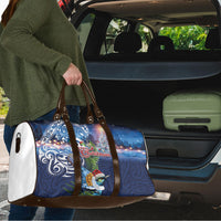 New Zealand Merry Christmas Travel Bag Maori Tribal Pattern with Xmas Tui Bird LT03 - Polynesian Pride