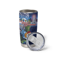 New Zealand Merry Christmas Tumbler Cup Maori Tribal Pattern with Xmas Tui Bird LT03 - Polynesian Pride