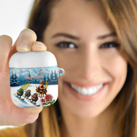 New Zealand and Australia Merry Christmas AirPods Case Kiwi Birds Skiing and Koala Santa Riding Kangaroo LT03 - Polynesian Pride