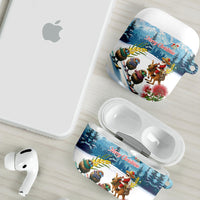 New Zealand and Australia Merry Christmas AirPods Case Kiwi Birds Skiing and Koala Santa Riding Kangaroo LT03 - Polynesian Pride