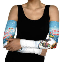 New Zealand and Australia Merry Christmas Arm Sleeves Kiwi Birds Skiing and Koala Santa Riding Kangaroo LT03 - Polynesian Pride