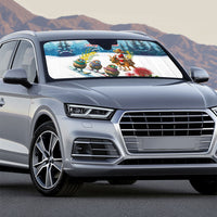 New Zealand and Australia Merry Christmas Auto Sun Shade Kiwi Birds Skiing and Koala Santa Riding Kangaroo LT03 - Polynesian Pride