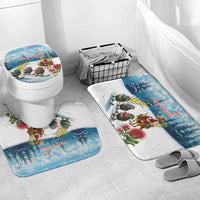 New Zealand and Australia Merry Christmas Bathroom Set Kiwi Birds Skiing and Koala Santa Riding Kangaroo LT03 Mat Set Only (3 pcs) One Size Multicolor - Polynesian Pride