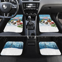New Zealand and Australia Merry Christmas Car Mats Kiwi Birds Skiing and Koala Santa Riding Kangaroo LT03 Set 4pcs Multicolor - Polynesian Pride