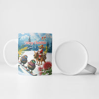New Zealand and Australia Merry Christmas Ceramic Mug Kiwi Birds Skiing and Koala Santa Riding Kangaroo LT03 - Polynesian Pride