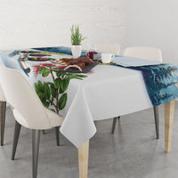 New Zealand and Australia Merry Christmas Tablecloth Kiwi Birds Skiing and Koala Santa Riding Kangaroo LT03 - Polynesian Pride