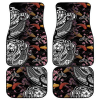 Hawaiian and Japanese Together Car Mats Polynesian Triball Tattoo Koi Carps and Sakura LT03 - Polynesian Pride