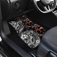 Hawaiian and Japanese Together Car Mats Polynesian Triball Tattoo Koi Carps and Sakura LT03 - Polynesian Pride