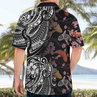 Hawaiian and Japanese Together Hawaiian Shirt Polynesian Triball Tattoo Koi Carps and Sakura LT03 - Polynesian Pride