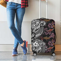 Hawaiian and Japanese Together Luggage Cover Polynesian Triball Tattoo Koi Carps and Sakura LT03 - Polynesian Pride