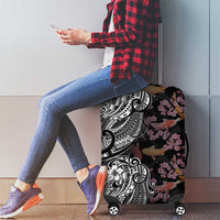 Hawaiian and Japanese Together Luggage Cover Polynesian Triball Tattoo Koi Carps and Sakura LT03 - Polynesian Pride
