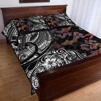 Hawaiian and Japanese Together Quilt Bed Set Polynesian Triball Tattoo Koi Carps and Sakura LT03 - Polynesian Pride