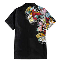 Hawaiian and Japanese Together Family Matching Mermaid Dress and Hawaiian Shirt Colorful Traditional Japanese Tattoo and Kakau Pattern Black Color LT03 - Polynesian Pride