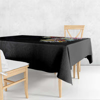 Hawaiian and Japanese Together Tablecloth Colorful Traditional Japanese Tattoo and Kakau Pattern Black Color LT03 - Polynesian Pride