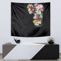 Hawaiian and Japanese Together Tapestry Colorful Traditional Japanese Tattoo and Kakau Pattern Black Color LT03 - Polynesian Pride