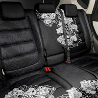 Hawaiian and Japanese Together Back Car Seat Cover Japanese Koi Fish Tattoo and Kakau Pattern Black Color LT03 - Polynesian Pride
