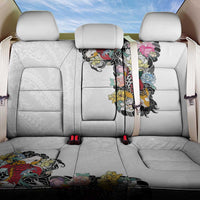 Hawaiian and Japanese Together Back Car Seat Cover Colorful Traditional Japanese Tattoo and Kakau Pattern White Color LT03 One Size White - Polynesian Pride
