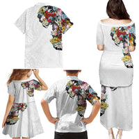 Hawaiian and Japanese Together Family Matching Puletasi and Hawaiian Shirt Colorful Traditional Japanese Tattoo and Kakau Pattern White Color LT03 - Polynesian Pride