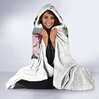 Hawaiian and Japanese Together Hooded Blanket Colorful Traditional Japanese Tattoo and Kakau Pattern White Color LT03 - Polynesian Pride