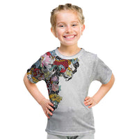 Hawaiian and Japanese Together Kid T Shirt Colorful Traditional Japanese Tattoo and Kakau Pattern White Color LT03 White - Polynesian Pride