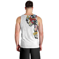 Hawaiian and Japanese Together Men Tank Top Colorful Traditional Japanese Tattoo and Kakau Pattern White Color LT03 - Polynesian Pride