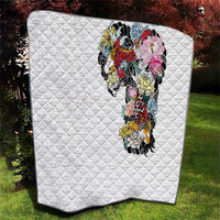 Hawaiian and Japanese Together Quilt Colorful Traditional Japanese Tattoo and Kakau Pattern White Color LT03 - Polynesian Pride
