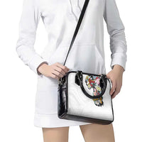 Hawaiian and Japanese Together Shoulder Handbag Colorful Traditional Japanese Tattoo and Kakau Pattern White Color LT03 - Polynesian Pride