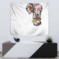 Hawaiian and Japanese Together Tapestry Colorful Traditional Japanese Tattoo and Kakau Pattern White Color LT03 - Polynesian Pride