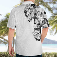 Hawaiian and Japanese Together Hawaiian Shirt Japanese Koi Fish Tattoo and Kakau Pattern White Color LT03 - Polynesian Pride