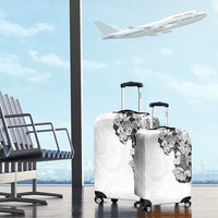 Hawaiian and Japanese Together Luggage Cover Japanese Koi Fish Tattoo and Kakau Pattern White Color LT03 - Polynesian Pride