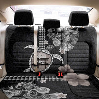 Hawaiian and Japanese Together Back Car Seat Cover Japanese Culture and Turtle Kakau Tattoo Black Color LT03 - Polynesian Pride