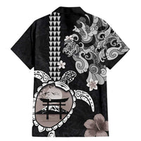 Hawaiian and Japanese Together Family Matching Mermaid Dress and Hawaiian Shirt Japanese Culture and Turtle Kakau Tattoo Black Color LT03 - Polynesian Pride