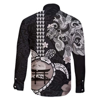 Hawaiian and Japanese Together Family Matching Puletasi and Hawaiian Shirt Japanese Culture and Turtle Kakau Tattoo Black Color LT03 - Polynesian Pride