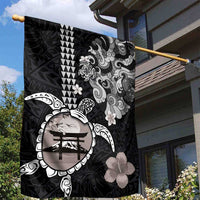 Hawaiian and Japanese Together Garden Flag Japanese Culture and Turtle Kakau Tattoo Black Color LT03 - Polynesian Pride