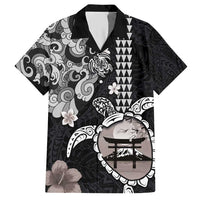 Hawaiian and Japanese Together Hawaiian Shirt Japanese Culture and Turtle Kakau Tattoo Black Color LT03 Black - Polynesian Pride