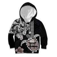 Hawaiian and Japanese Together Kid Hoodie Japanese Culture and Turtle Kakau Tattoo Black Color LT03 Hoodie Black - Polynesian Pride