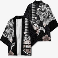 Hawaiian and Japanese Together Kimono Japanese Culture and Turtle Kakau Tattoo Black Color LT03 - Polynesian Pride