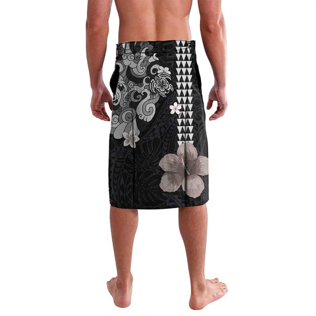 Hawaiian and Japanese Together Lavalava Japanese Culture and Turtle Kakau Tattoo Black Color LT03 - Polynesian Pride