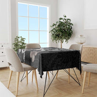 Hawaiian and Japanese Together Tablecloth Japanese Culture and Turtle Kakau Tattoo Black Color LT03 - Polynesian Pride